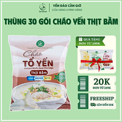 Yến Đảo - Thùng 30 Gói Cháo Yến Thịt Bằm Chất Lượng Giàu Dinh Dưỡng Tiện Lợi Cho Gia Đình