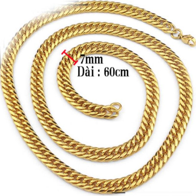 Dây chuyền nam inox cách điệu mạ vàng Hàn Quốc BHDC124