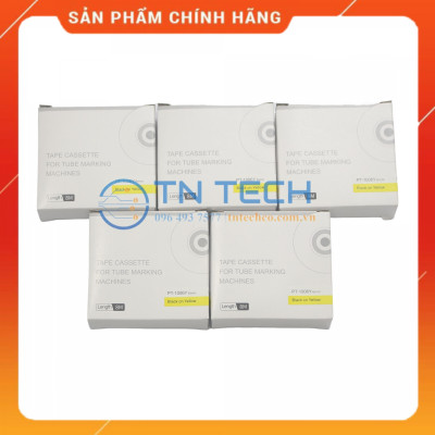 Nhãn in PUTY PT-1006Y - Chữ đen nền vàng 6MM x 8M - Dùng cho máy in ống PUTY PT-1010 [Hàng nhập khẩu]