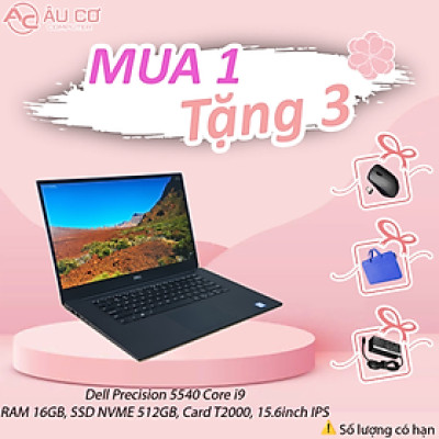Dell Precision 5540 Core i9 Ram 16gb, SSD NVME 512gb Card T2000 15.6inch IPS - Hàng Chính Hãng