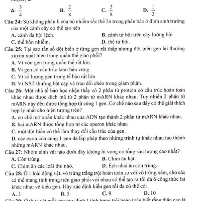 SÁCH CÔNG PHÁ ĐỀ THI TRUNG HỌC PHỔ THÔNG QUỐC GIA SINH HỌC_KV