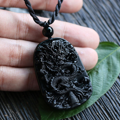 Mặt Rồng Đá Obsidian Ngọc Quý Gemstones GA186
