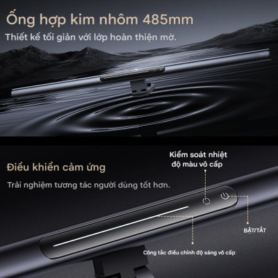 Đèn treo màn hình Baseus i-wok 3 Series Asymmetric Light Source Magnetic Screen Hanging Light (Ra > 95) - Hàng chính hãng