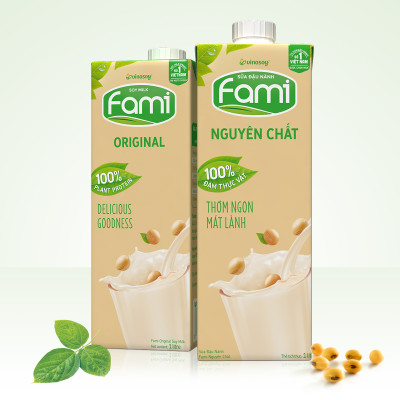 Thùng 10 Hộp Sữa Đậu Nành Vinasoy Fami Nguyên Chất (1 lít / Hộp)