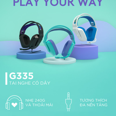 Tai Nghe Gaming Có Dây Logitech G335 - Hàng Chính Hãng