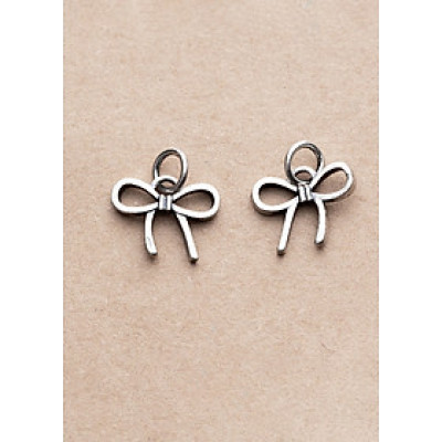 Combo 2 cái charm bạc hình nơ mặt treo - Ngọc Quý Gemstones