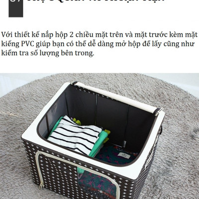COMBO 2 TÚI ĐỰNG QUẦN ÁO KHUNG THÉP 56L-LIVING BOX 56L