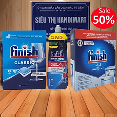 Combo Finish: Viên Classic 110 + muối 4kg + bóng 1150ml