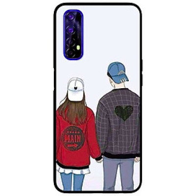 Ốp lưng dành cho Realme 7 mẫu Cặp Đôi Mũ Trắng Xanh