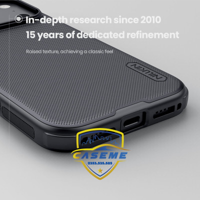 Ốp lưng dành cho iPhone 17 Pro Max Nillkin Super Frosted Shield Pro Matte dạng sần - Hàng chính hãng