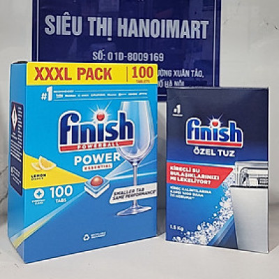 combo Viên rửa bát finish all in one 70 viên+Muối rửa bát finish 1.5kg cho Máy rửa chén bát