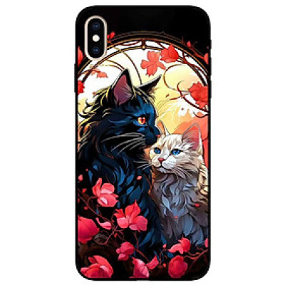 Ốp lưng dành cho Iphone X - Xs - Xs Max - XR - 11 - 11 Pro Max - Mèo Trắng Đen - Hàng Chính Hãng