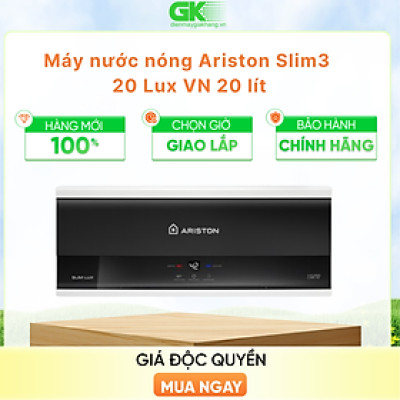 MÁY NÓNG TẮM GIÁN TIẾP ARISTON 20 LÍT  SLIM3 20 LUX VN - HÀNG CHÍNH HÃNG - CHỈ GIAO HCM