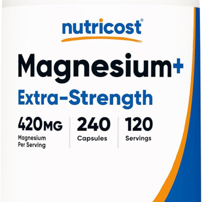 Viên Uống Nutricost Magnesium Extra Strength (420mg), Hỗ Trợ Xương, Giảm Stress và Cơ Bắp
