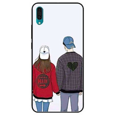 Ốp lưng dành cho Huawei Y7 Pro (2019) mẫu Cặp Đôi Mũ Trắng Xanh