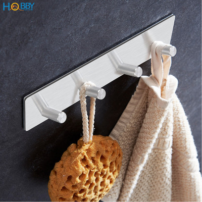 Móc treo quần áo 4 chấu inox 304 dán tường Hobby home decor 4V110