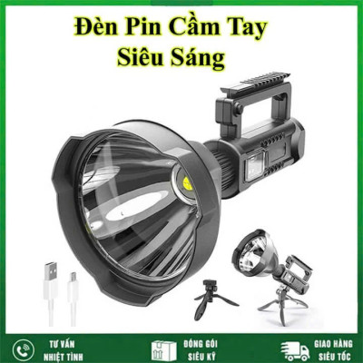 Đèn Pijn Siêu Sáng Cầm Tay – Chiếu Xa 500 Mét, Có Đèn Hông Tiện Dụng, Pin Lâu Hết, Bền Bỉ Dùng Lâu, đèn trang trí