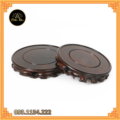 Đế tròn bằng gỗ đặc, giá đỡ bằng gỗ gụ kê ấm trà, bình hoa, chậu hoa, lư xông trầm trang trí nội thất
