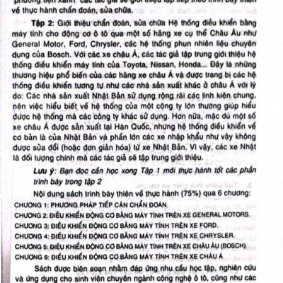 Sách Điều khiển bằng máy tính trên ô tô châu âu và châu á ( chẩn đoán, sữa chữa)