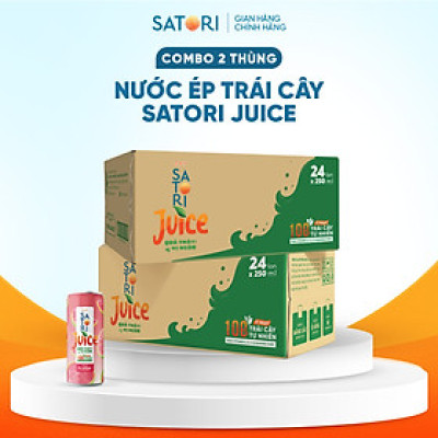 Combo 2 thùng nước Satori Juice vị ổi - 250ml (24 lon/ thùng)