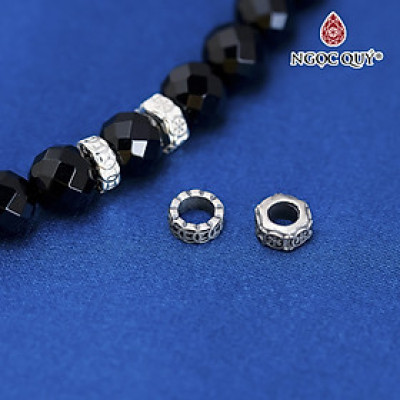 Charm bạc chặn hạt họa tiết đồng xu - Ngọc Quý Gemstones