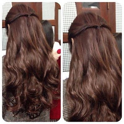  Tóc giả kẹp nữa đầu kẹp phím   kẹp phím nữa đầu dợn sóng lững- hình thật