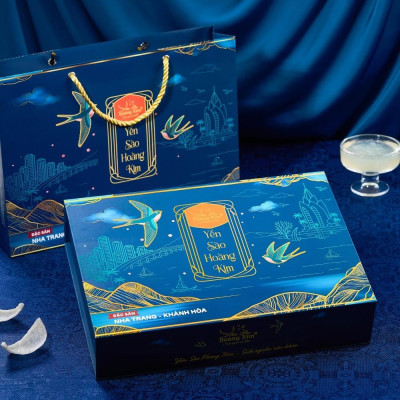 [CHÍNH HÃNG] Yến Sào Hoàng Kim - Hộp Quà Biếu Sức Khỏe Phúc An Khang (50g Tổ Yến & 4 Hũ Yến Chưng Ăn Kiêng) Tốt Cho Người Phục Hồi Sức Khỏe