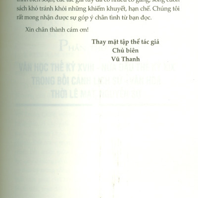 Văn Học Việt Nam Thế Kỷ XVIII - XIX Trong Bối Cảnh Văn Hoá Thời Lê Mạt - Nguyễn  - Viện Hàn lâm Khoa học Xã hội Việt Nam -  Viện Văn học; Vũ Thanh chủ biên 