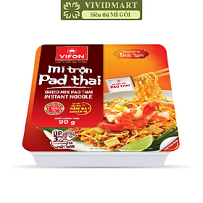 VIFON - Mì khay trộn Vifon hương vị Pad Thái, Vifon Mì trộn Pad Thái Vifon, Mì khay Vifon ăn liền (90g/khay)