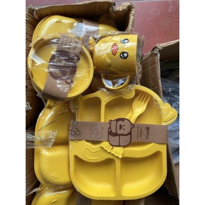 Full bộ 5 món khay ăn dặm hình con vịt vàng siêu đáng yêu - Bộ bát ăn dặm cho bé 5 chi tiết hình con vịt.