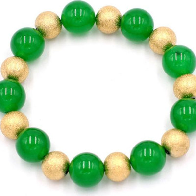 Chuỗi đeo tay - thạch anh xanh lá 12 ly VTAXLHVM1 - hợp mệnh Mộc, mệnh Hỏa