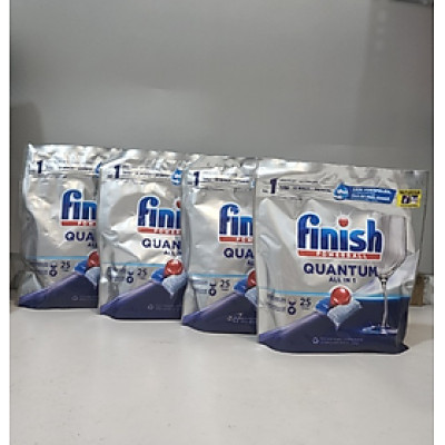 COMBO 2 Túi 60 viên rửa chén Finish Quantum All in 1 (tất cả tính năng trong 1 viên công thức mới - Hương Chanh)