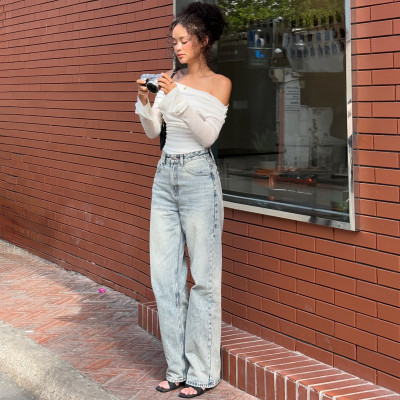 Quần Jean Nữ Ống Rộng Classic Aaa Jeans