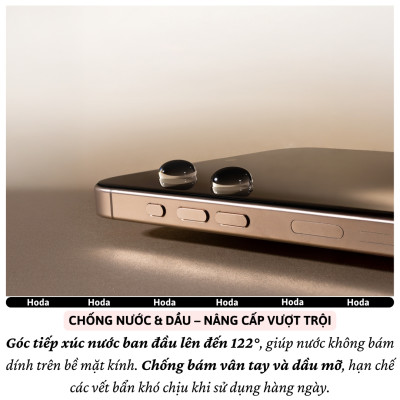Kính cường lực màn hình cao cấp cho iPhone 16 Pro Max/ iP 16 Pro hiệu HODA 3D Full Glue DLC siêu cứng Mohs cấp 7 Diamond Like Carbon - Nano Chống Bẩn, Trong Suốt Crystal Clear, Tăng Cường Gấp Đôi, Bảo Vệ Loa, Độ Truyền Sáng 80% - Hàng nhập khẩu