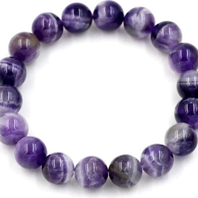 Vòng tay chuỗi hạt thạch anh tím than 12 ly 18 hạt