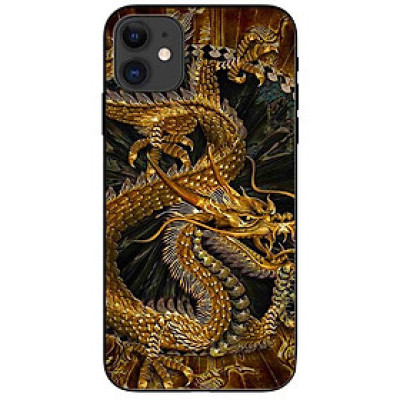 Ốp lưng dành cho Iphone 12 Mini mẫu Rồng Nền Đen