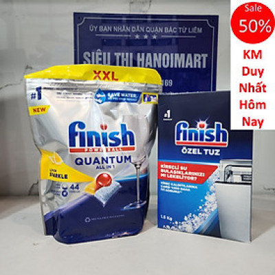 Combo Viên rửa bát Finish eco 40 viên+ Muối rửa bát Finish 1.5kg
