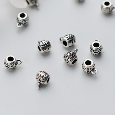 Charm bạc hình trụ xỏ ngang để gắn charm treo - Ngọc Quý Gemstones