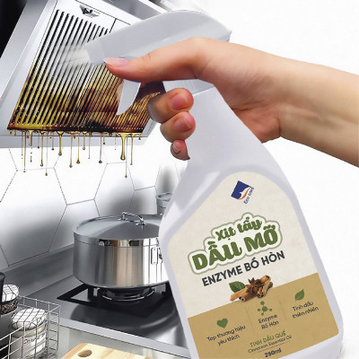 Xịt tẩy dầu mỡ Enzyme bồ hòn ECOCARE 500ml tinh dầu Quế/Cam Sả kháng khuẩn, làm sạch thiết bị nhà bếp.