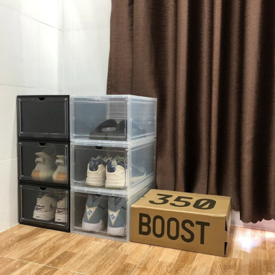 Combo 5 Hộp Đựng Giày Nhựa Cứng Cao Cấp Size Lớn Cửa Nam Châm Lắp Ráp Tiện Lợi