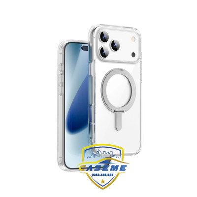 Ốp Lưng Wi wu IShield Ultra MCC-201 Cho iPhone 17, iPhone Air, iPhone 17 Pro, iPhone 17 Pro Max – Trong Suốt, Chống Sốc, Nam Châm, Giá Đỡ 360°  - Hàng Chính Hãng
