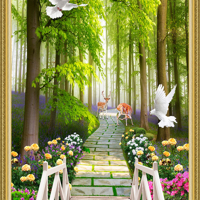 Tranh dán tường cảnh đẹp thiên nhiên lối vào công viên LV-0045K