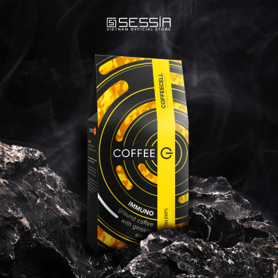 Cà Phê Rang Xay Coffee G Immuno Với Nhân Sâm Hoàng đế COFFEECELL (250g) - Bản giao hưởng của các hương vị trong một tách cà phê đen - Hàng Chính Hãng