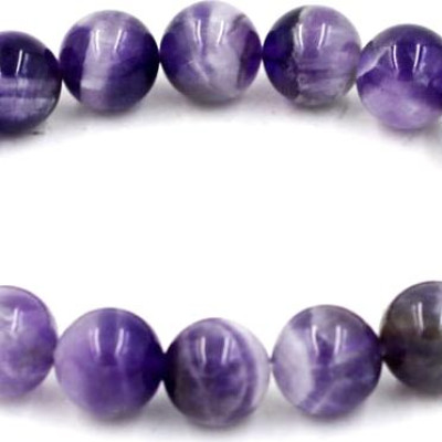 Vòng tay chuỗi hạt thạch anh tím than 12 ly 18 hạt