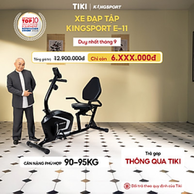 Xe đạp tập KINGSPORT E-11 đồng hồ điện tử thô.ng m.in.h, kháng lực từ tính với 8 cấp độ