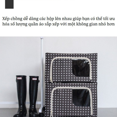 COMBO 2 TÚI ĐỰNG QUẦN ÁO KHUNG THÉP 56L-LIVING BOX 56L