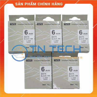 Nhãn in TEPRA - EPSON LC-2WBN (SS6KW) – Chữ đen nền trắng 6MM X 8M  - Dùng cho máy in nhãn TEPRA - EPSON [Hàng nhập khẩu]
