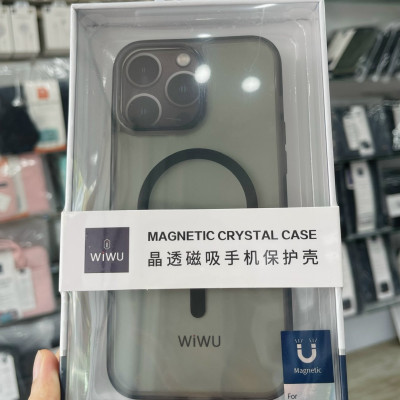 Ốp Wiwu Magentic Crystal Case Cho Iphone 13 Trong Viền Màu, Viền Dẻo Chống Ố Vàng , Chống Sốc Tốt - Hàng Chính Hãng