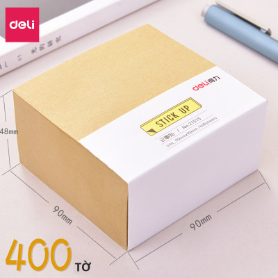Giấy nhắn văn phòng 400 tờ/tệp Deli - Màu nâu - Giấy note, giấy nhớ học sinh - 21515