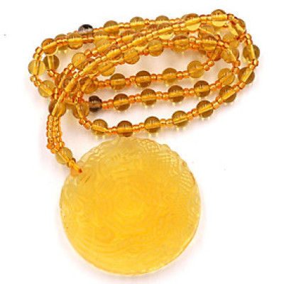 Vòng cổ long phụng bát quái Pha lê vàng DBQV24 ( cả nam và nữ )